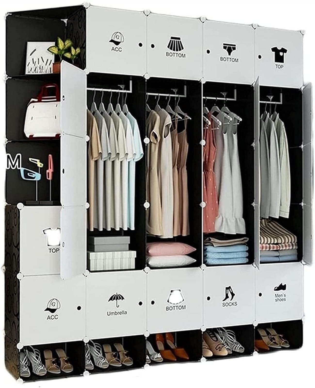 プラスチックワードローブ クローゼットワードローブ整理キューブ